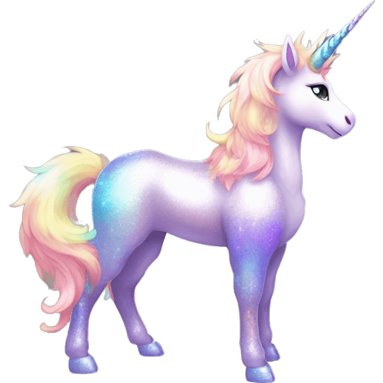 Shiny Sparkly Colorful Fluffy beautiful fantasy unicorn horn Kawaii Ethereal Anthro Sona Fakemon-animal Full Body emoji