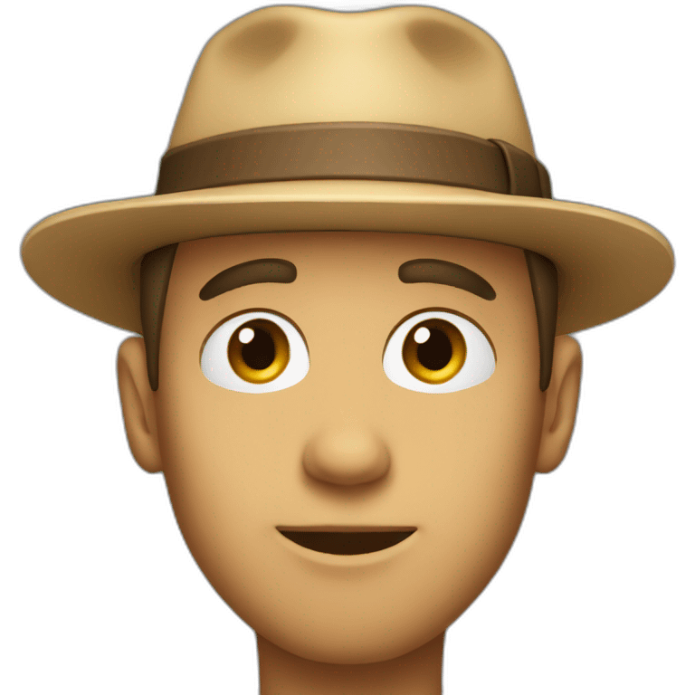 guy with hat curious emoji