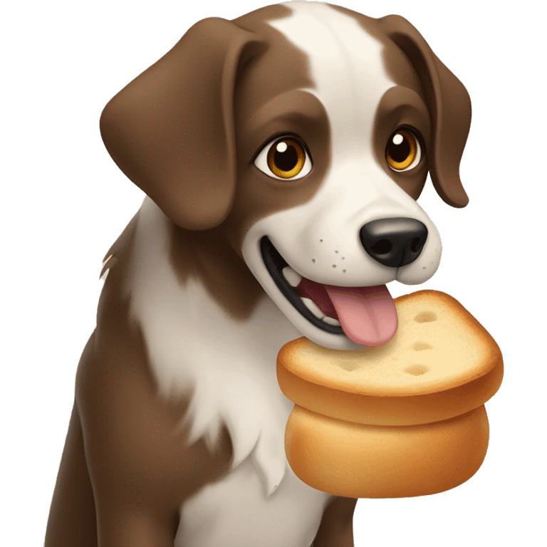 dog eating bread  emoji