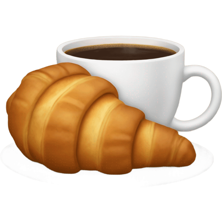 Croissant with a cup of coffee emoji