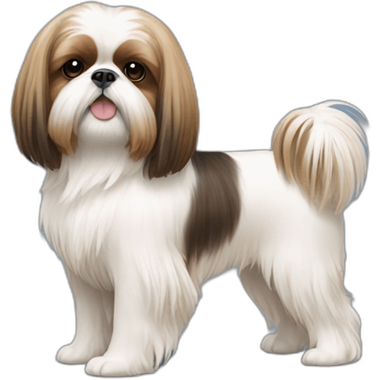 Dog Shih Tzu with long hairs full-body emoji