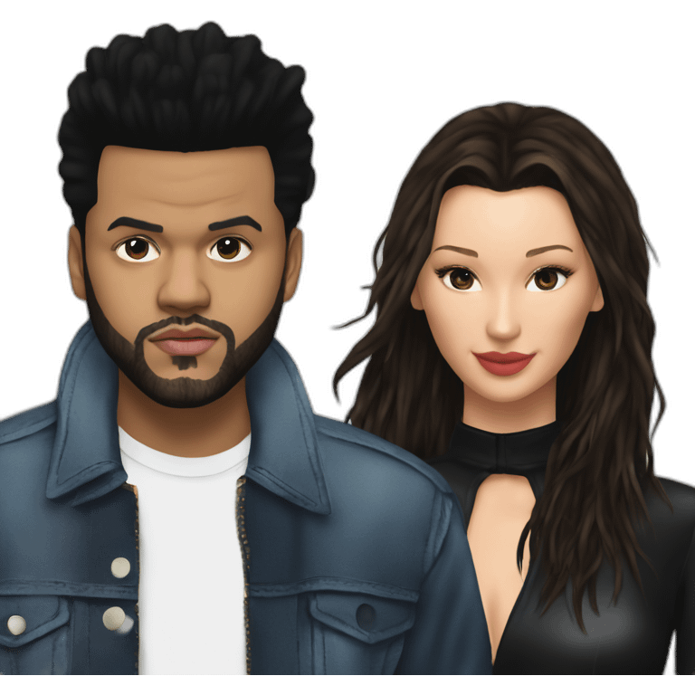 the weeknd and bella hadid emoji