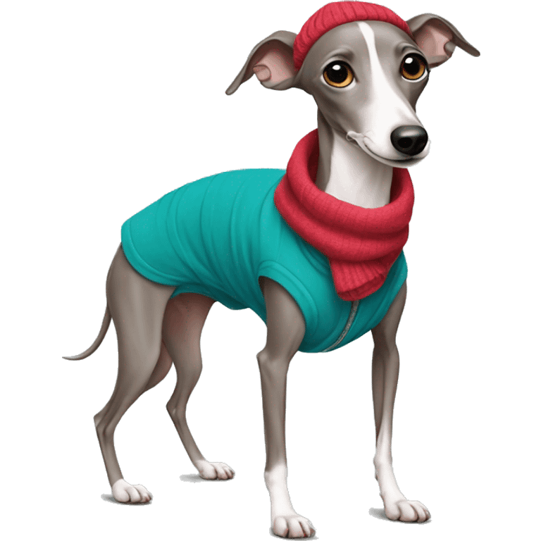 Italian Greyhound with clothes emoji