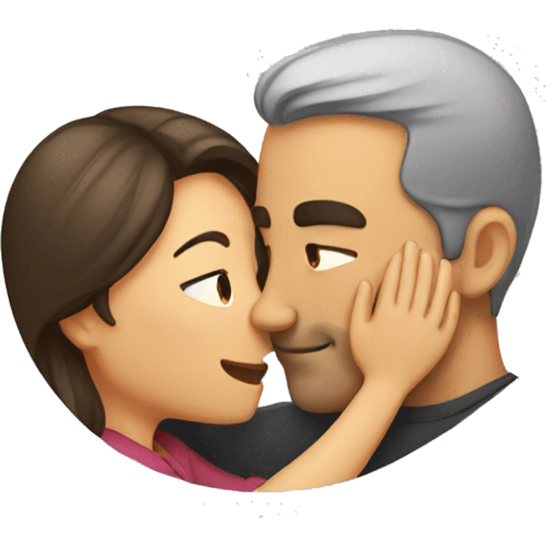 a woman whispering on a man's ear emoji