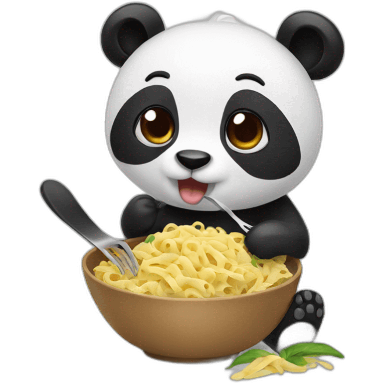 Panda eating pasta emoji