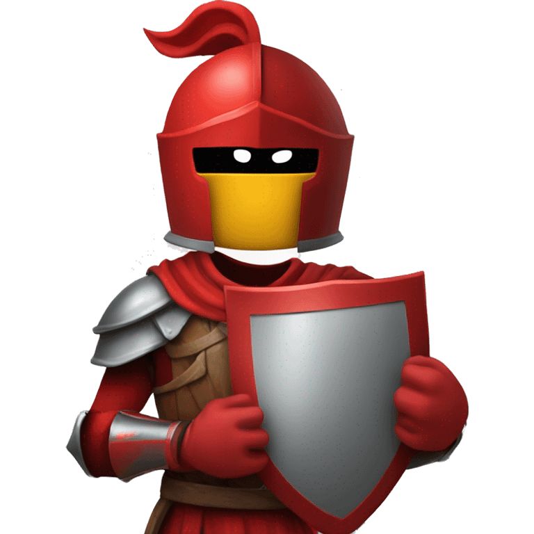 Red Knight holding a shield with a basketball on it emoji