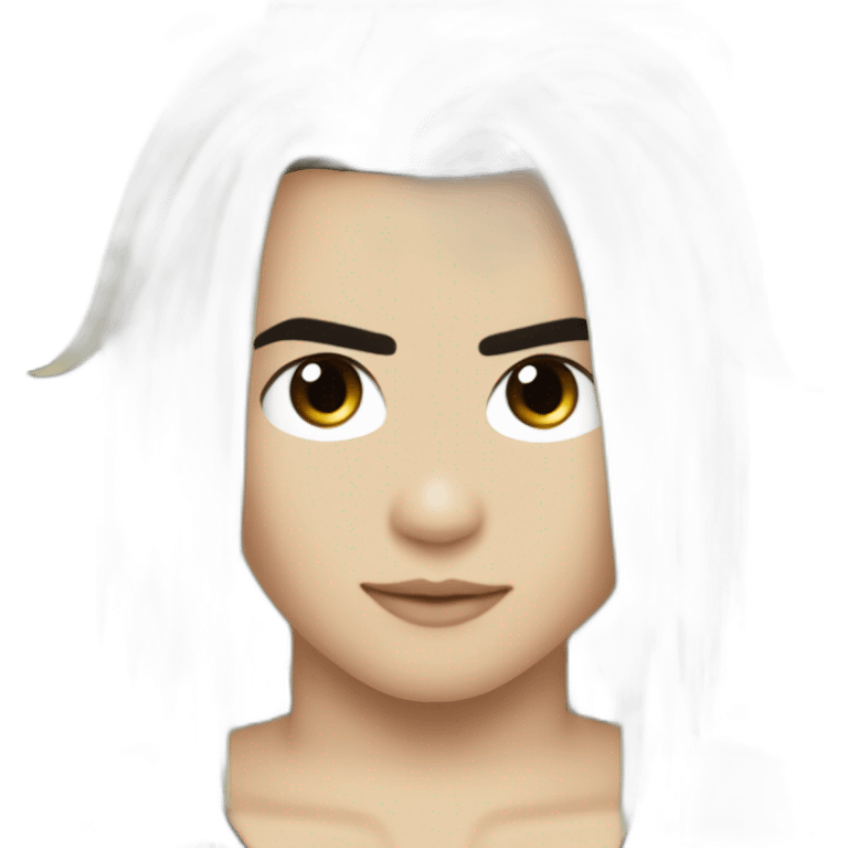 Bill Kaulitz black hair down with blonde highlights emo emoji