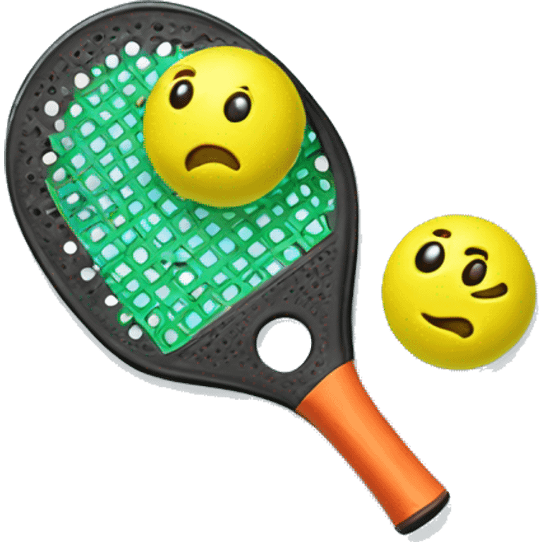 Pickleball paddle and balls emoji