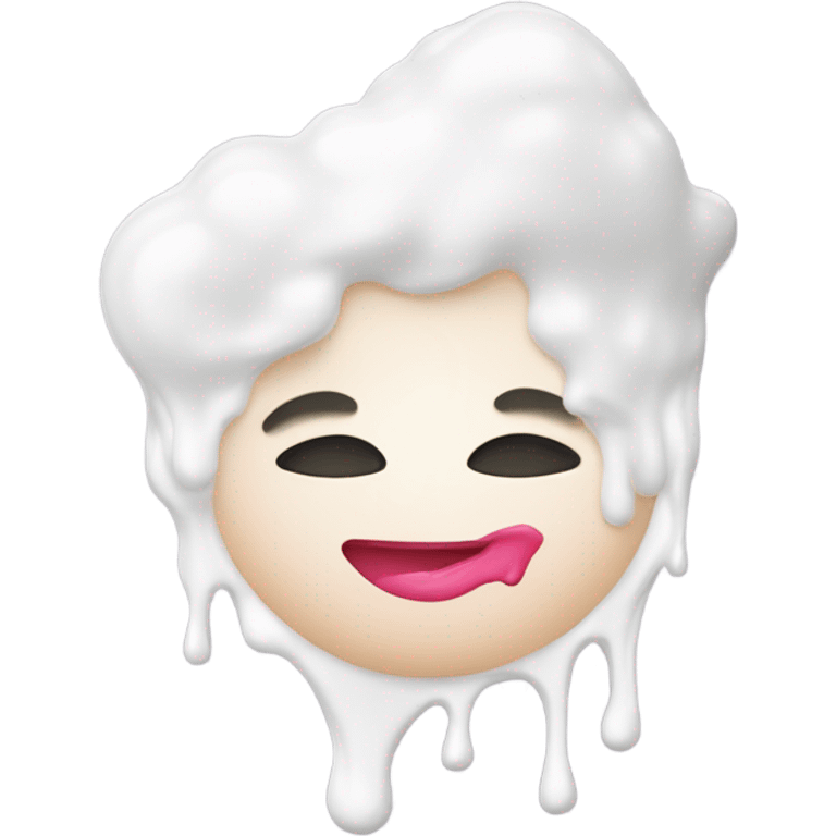 Lipstick Face covered in milk liquid emoji