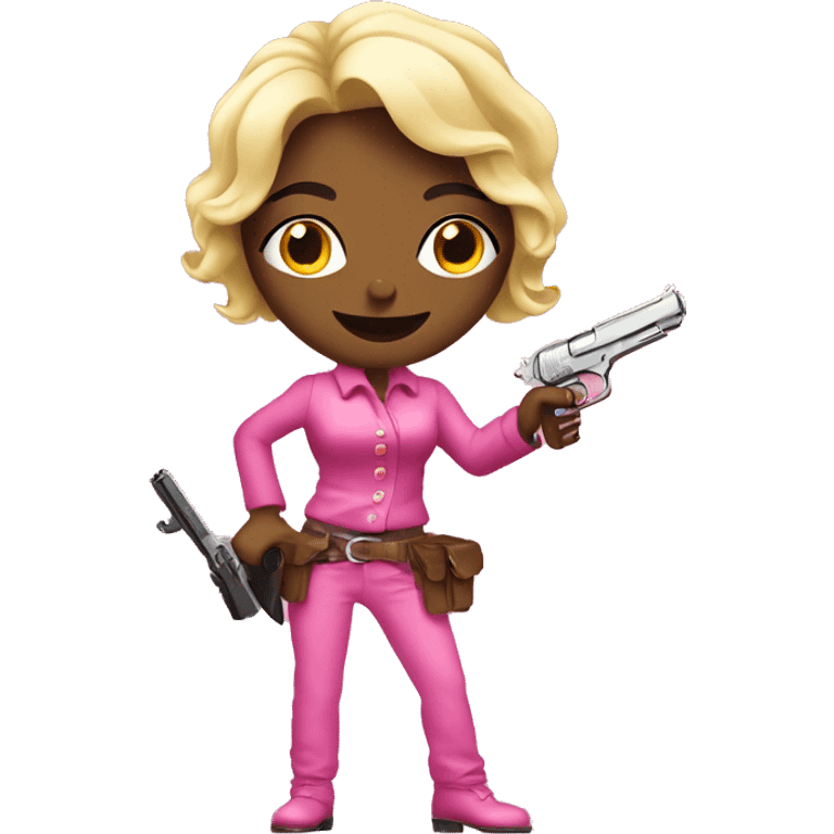 coquette pink woman with a pistol  emoji