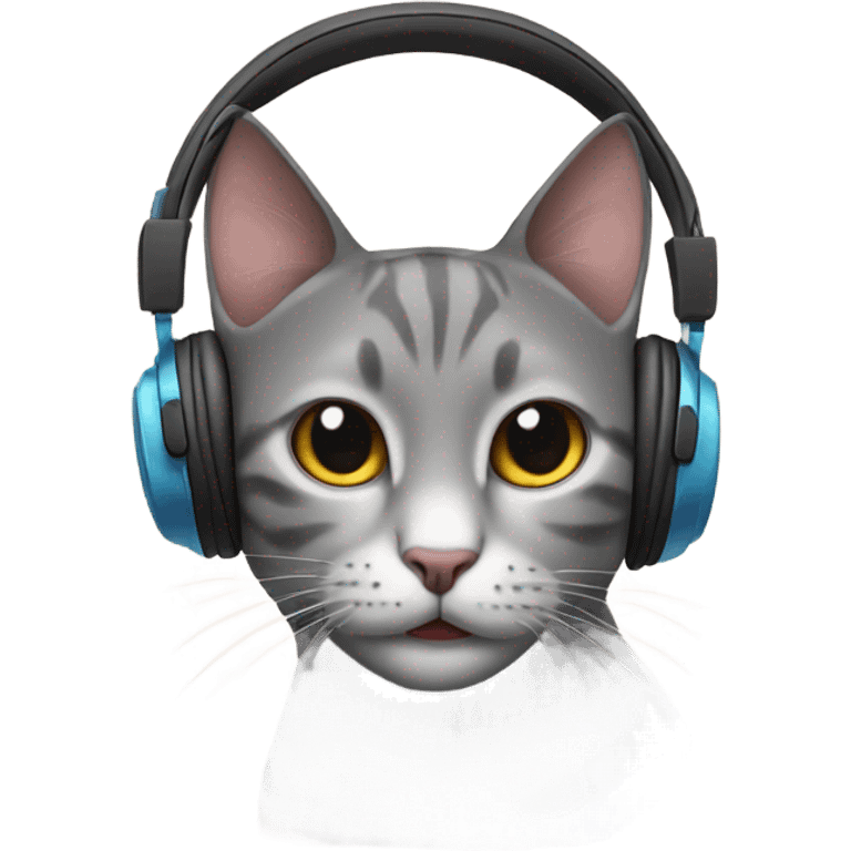 Cat with headphones emoji