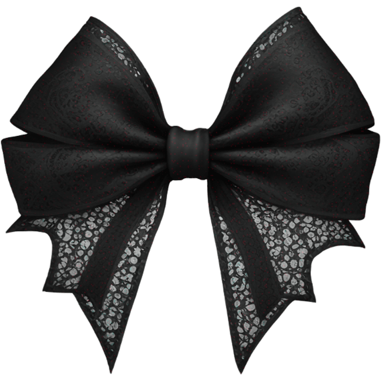 Black girly bow , Victorian era goth emoji