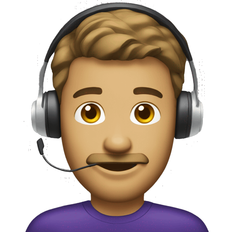 customer service white male with headset wearing lsu shirt emoji