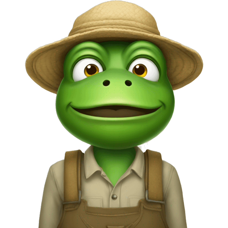 Frog farmer emoji