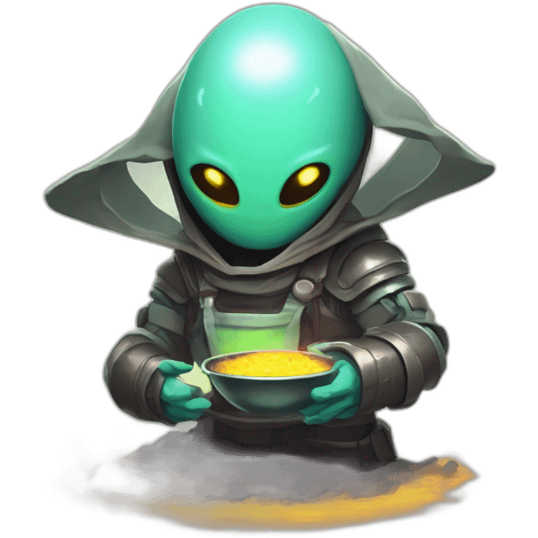 let him cook alien emoji scifi roguelike rpg style inspired by slay the spire digital art emoji