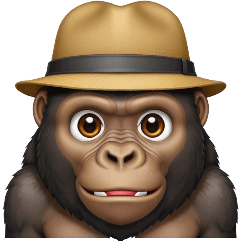 Gorilla in a hat emoji