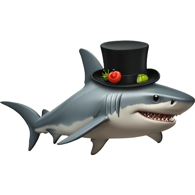 Shark with a top hat fighting a bear with an octupus on its head while on the top of a skyscraper emoji