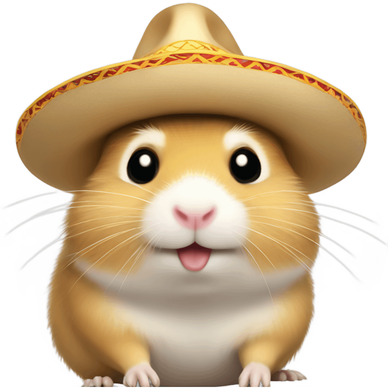 Beige hamster with sombrero  emoji