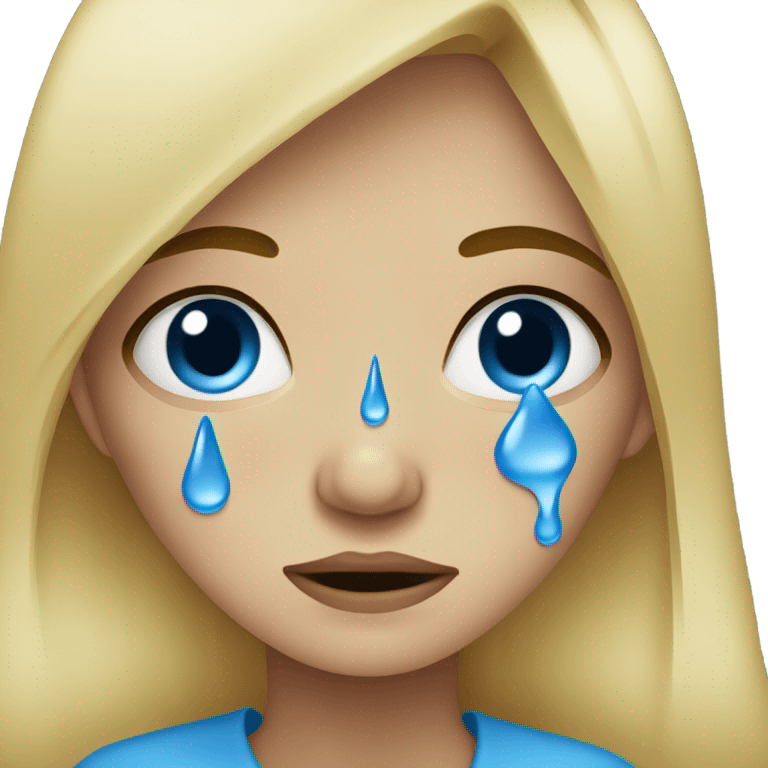 crying blue tears blonde woman emoji