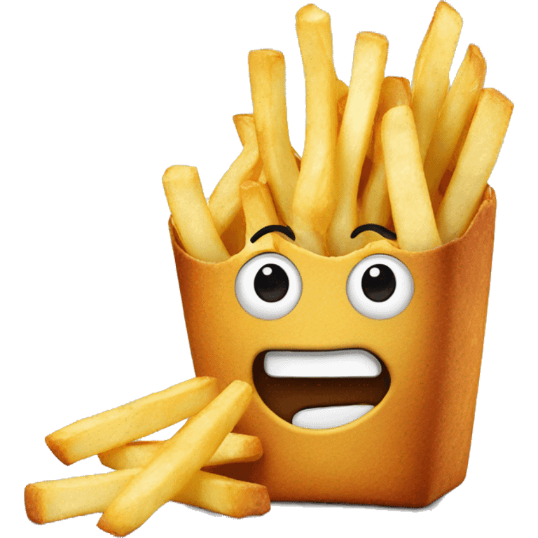 Fries with face emoji