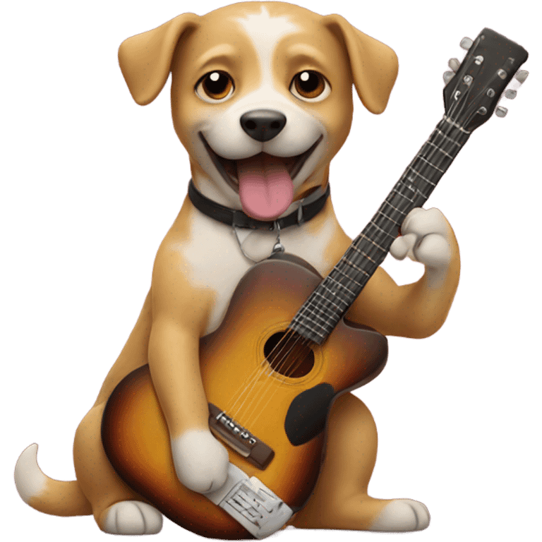 Dog playing guitar  emoji