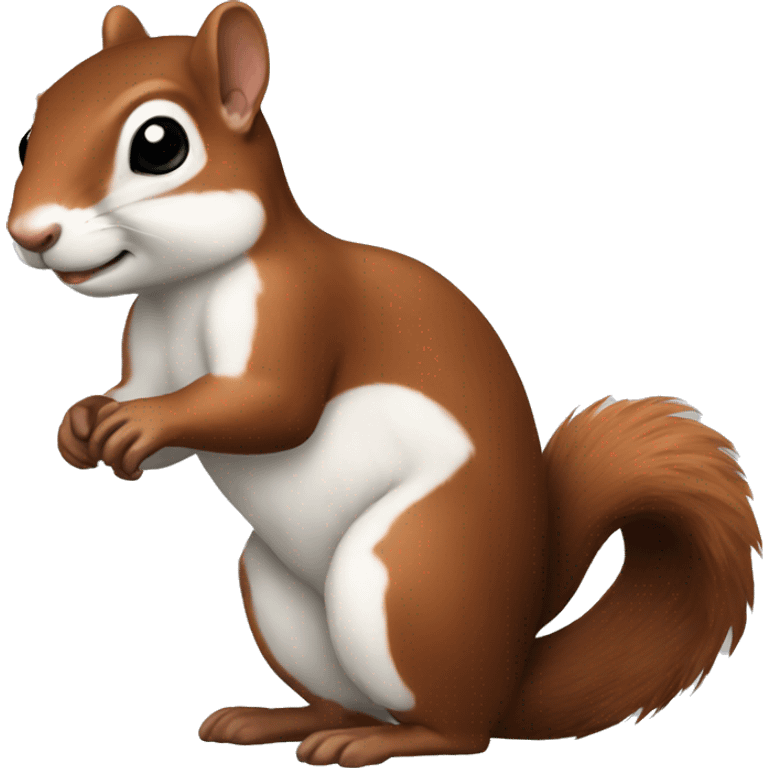 piebald squirrel that looks like pinto bean emoji