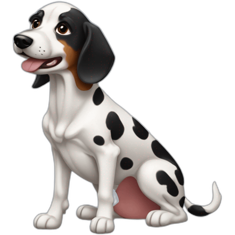 Perro salchicha mini con pelaje de dalmata emoji