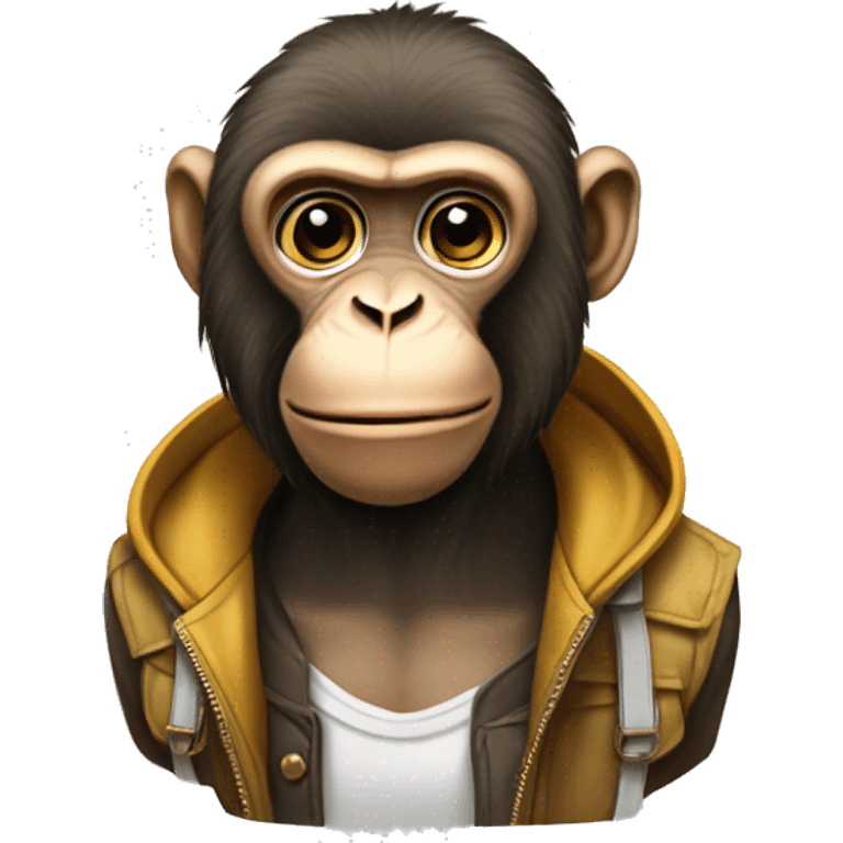 a monkey that has a lot of swag is stylishly urban and stands out very much emoji