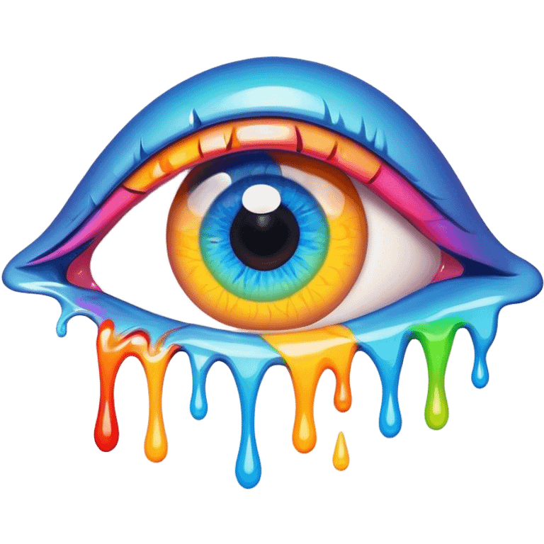 melted surreal colorful eye emoji