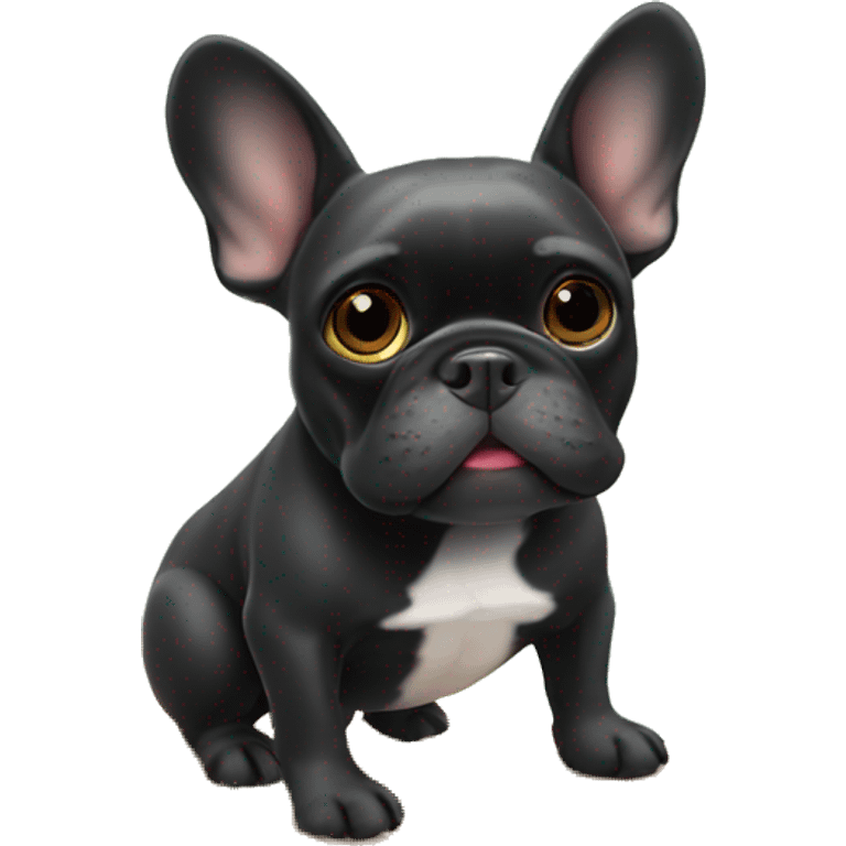 Black French bulldog surfing  emoji