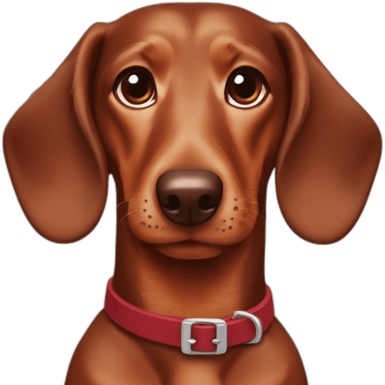 dachshund chocolate red collar emoji