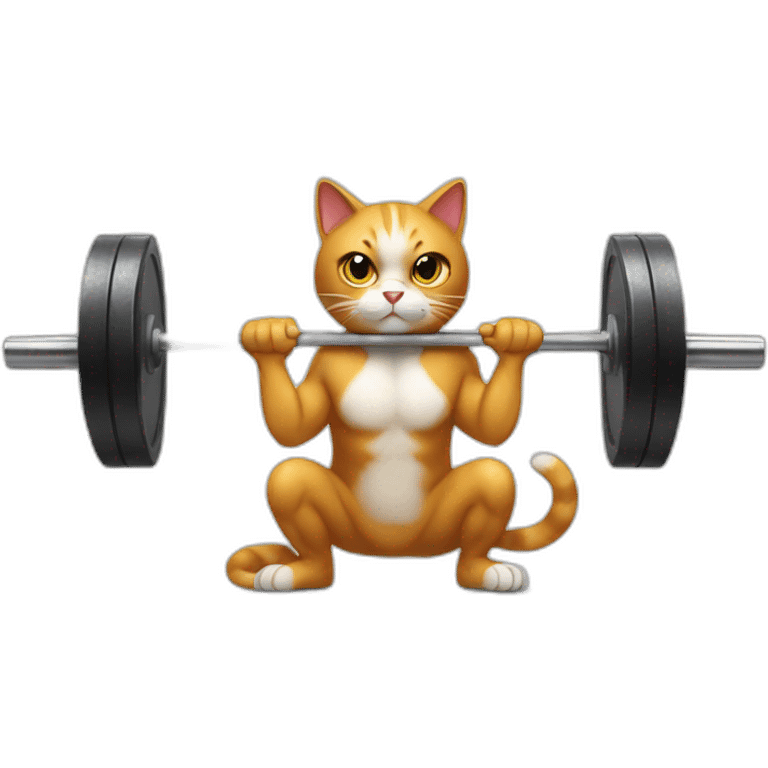 Cat squatting barbell emoji