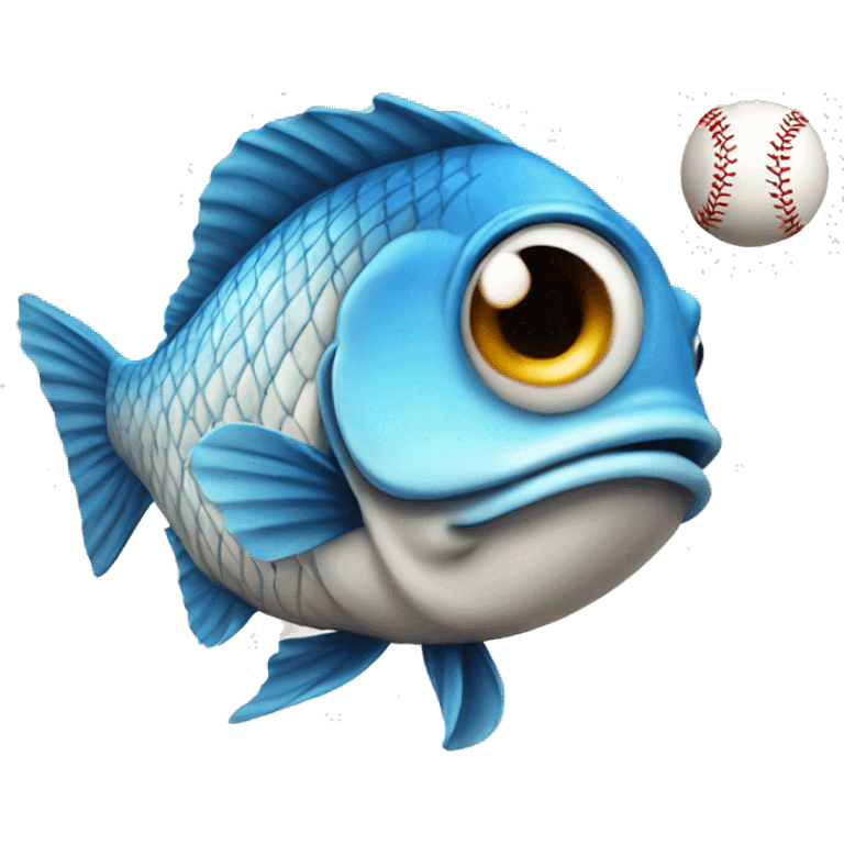 Fish with baseball emoji