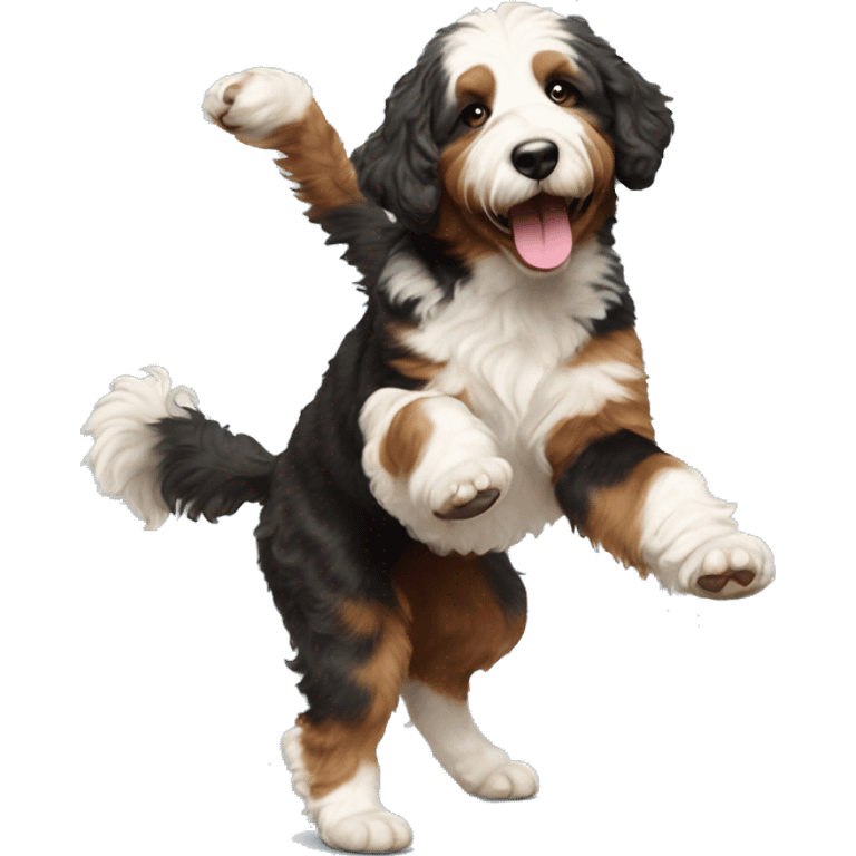 Bernedoodle dancing emoji