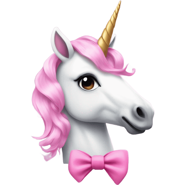 unicorn with pink bow emoji