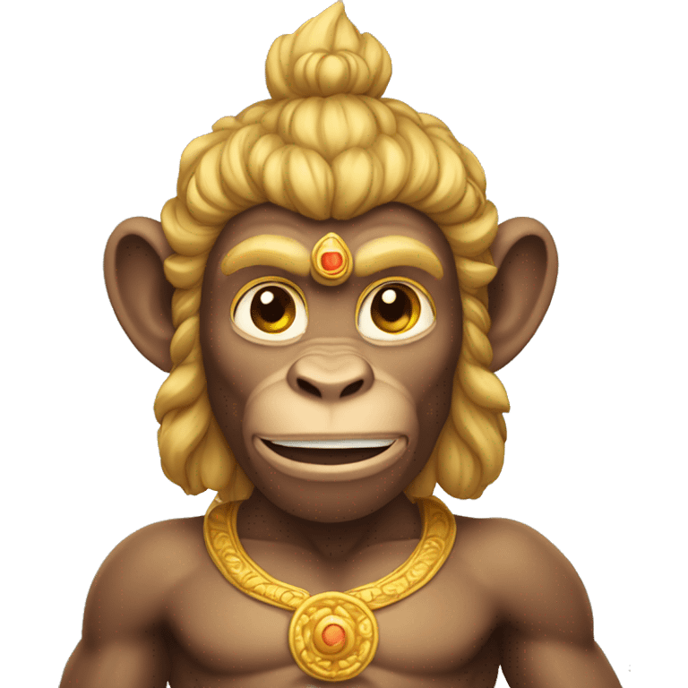 Hanuman The Monkey God with Golden hair and fair skinned muscular Body emoji