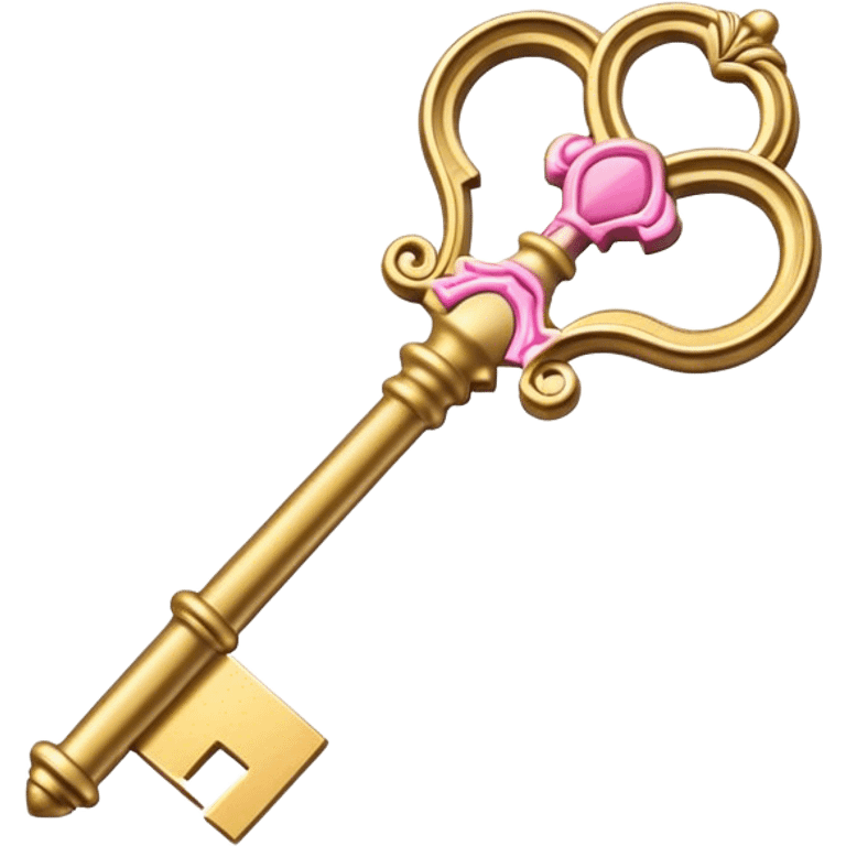 gold pink antique key  emoji