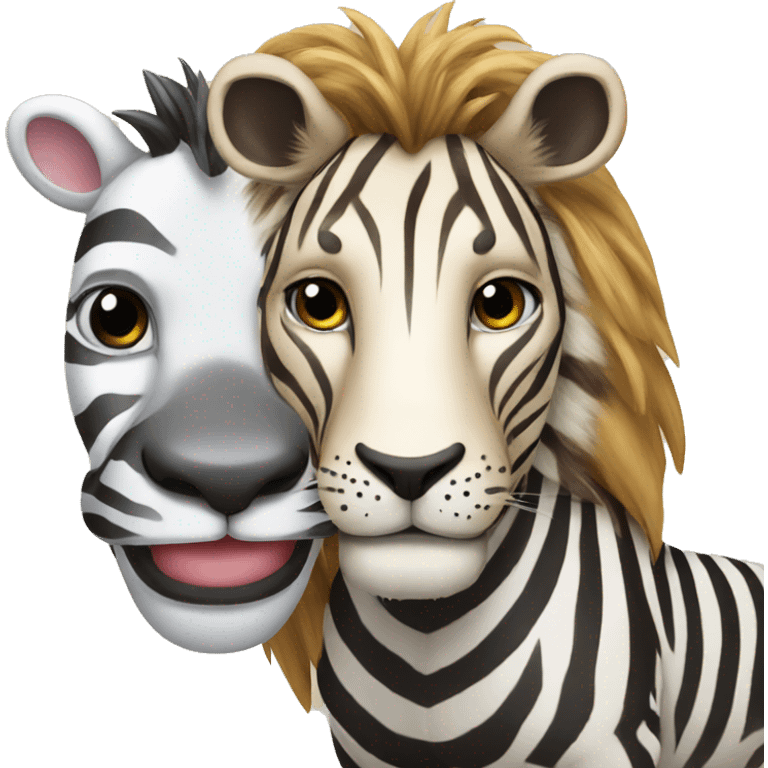 lion and zebra friends emoji