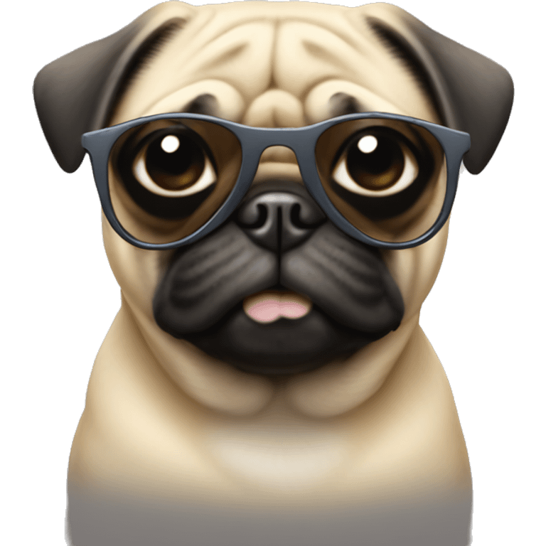 Pug wearing sunglasses  emoji