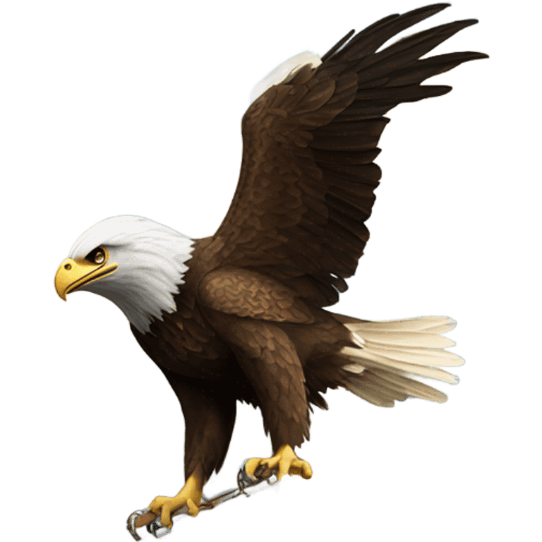 Eagle perched on the capitol building emoji