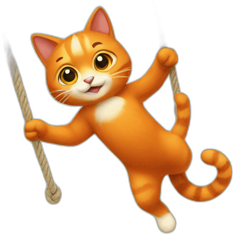 a red cat swinging emoji