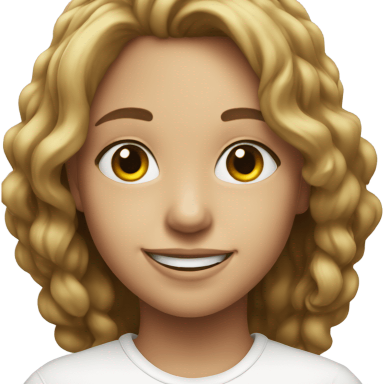 smiling girl in white shirt emoji