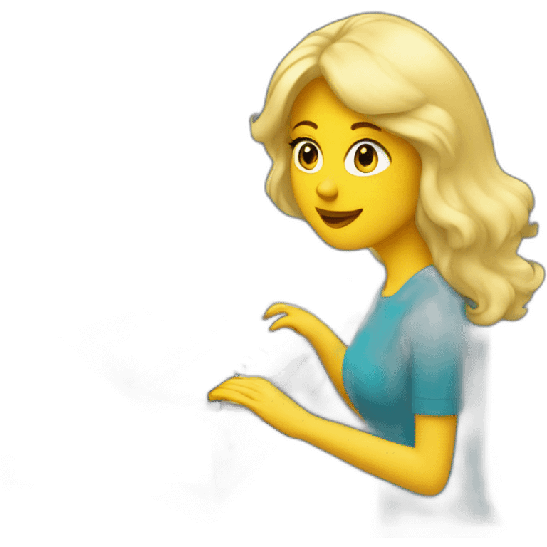 blond woman playing concorde synthesizer emoji