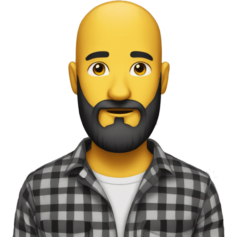 long beard bald yellow black flannel emoji