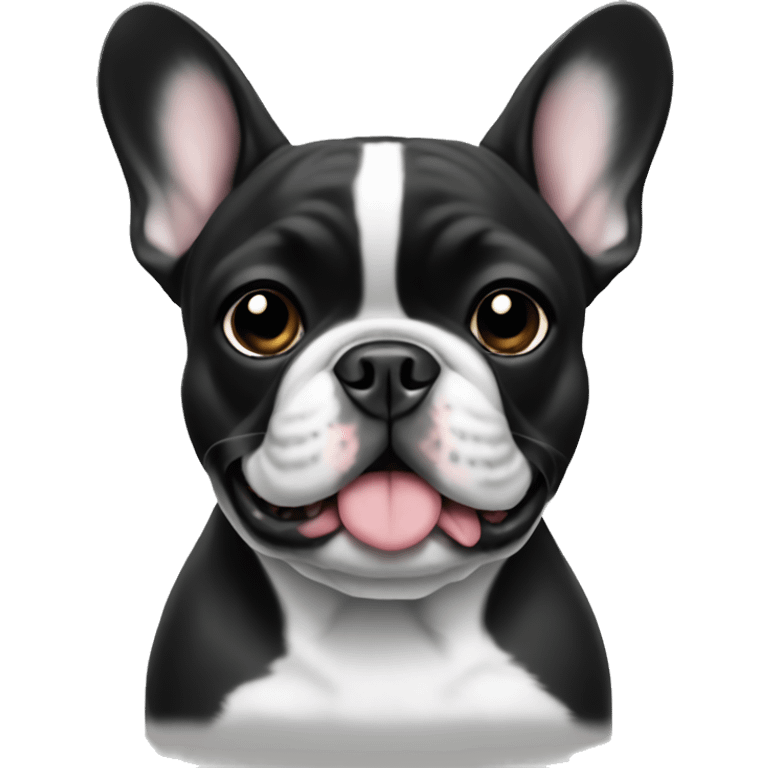 French bulldog black and white color  emoji