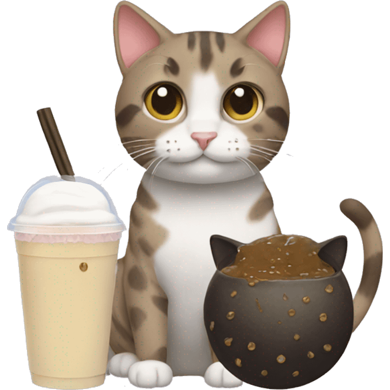 cat with boba emoji