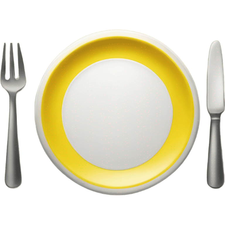 Yellow shiny clean plate emoji