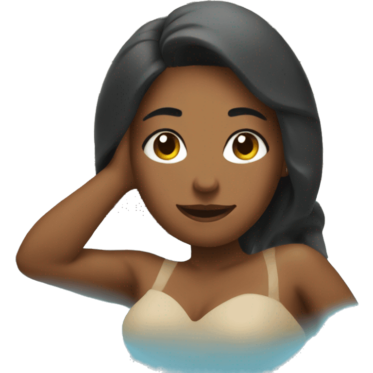 Women sitting in hot tub emoji