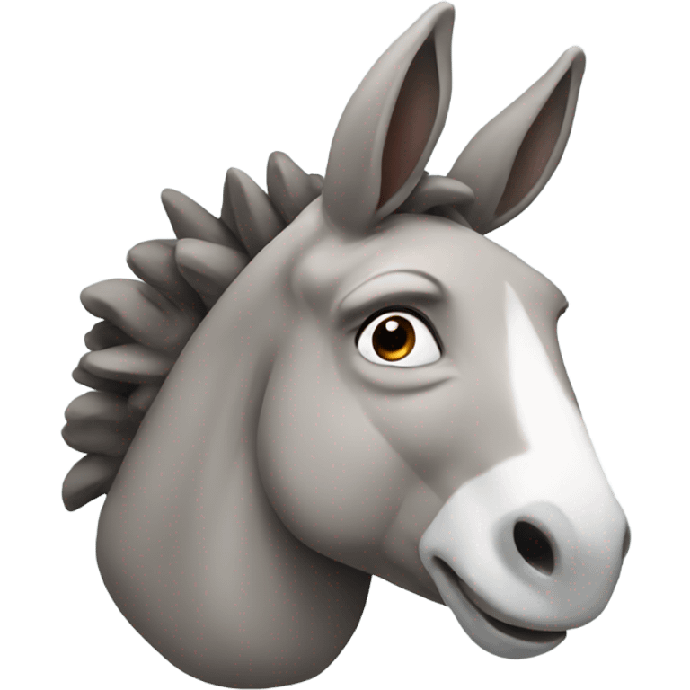 Donkey with brain showing emoji