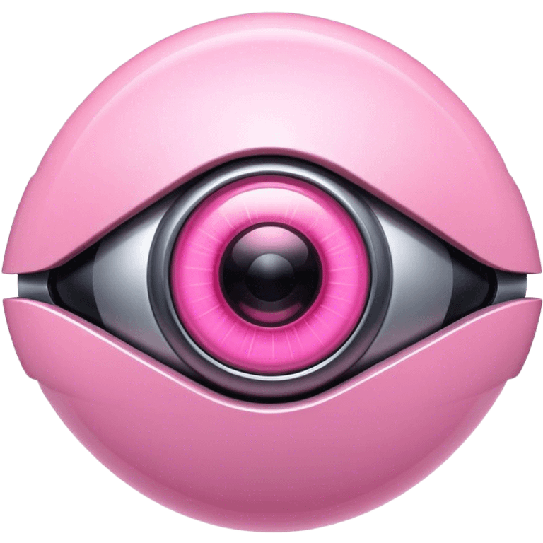 all pink robotic eye emoji